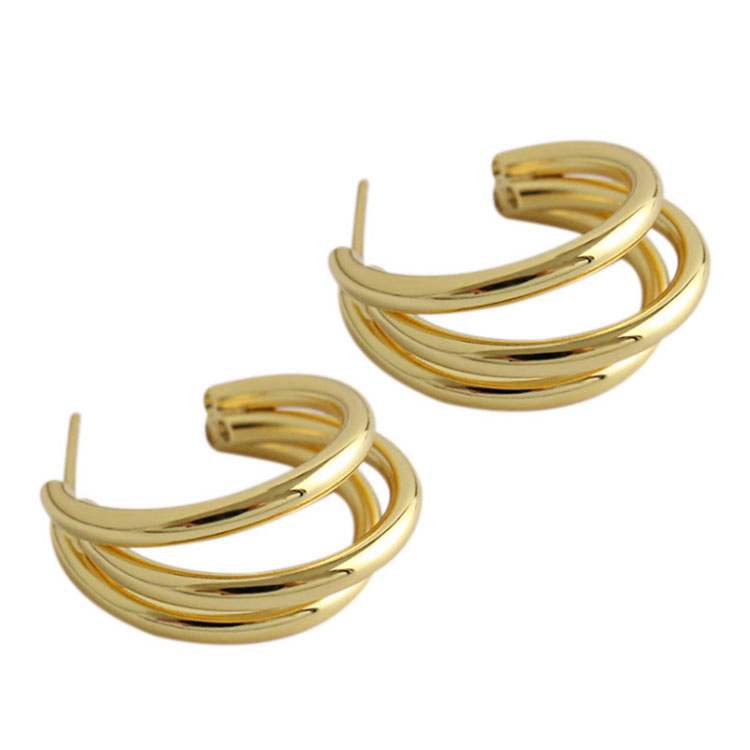 Statement Earrings 2020 Adjustable Eared Nail Geometric Multi Layer Circle Big Hoop Earrings Ladies Jewelries and Earring