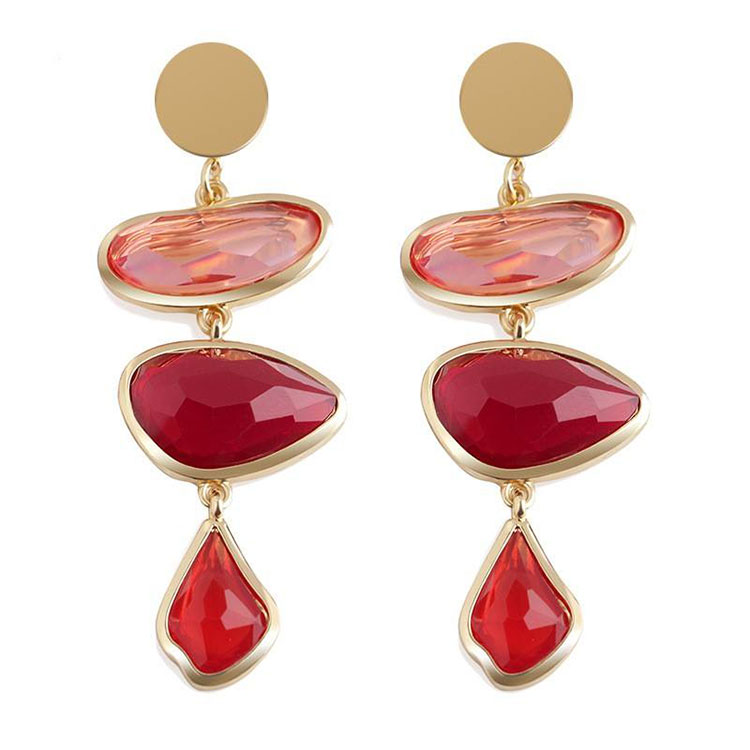 Exquisite earrings custom water drop resin earrings irregular shape long dangle earrings women jewelry