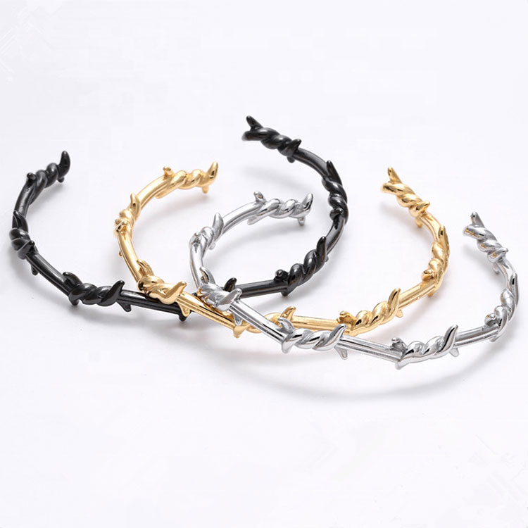 stainless steel jewelry barbed wire bracelet The Thorns of  stainless steel  bangle cuff