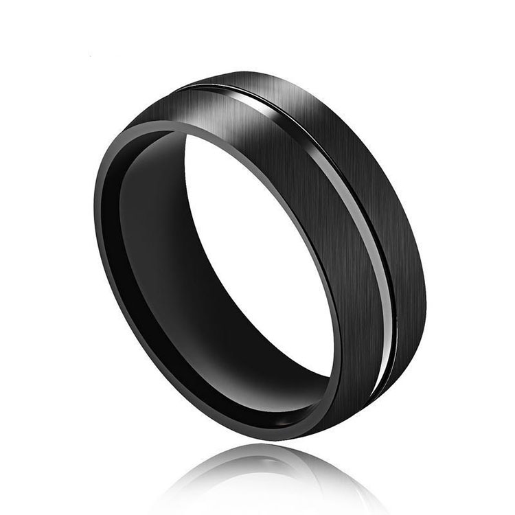 Hot Sale Wedding Band Titanium Jewelry Black Men's Carbide Ring Boyfriend Gift