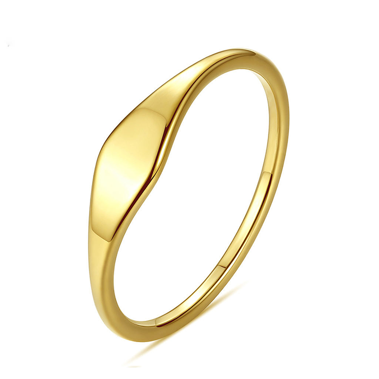 Custom Wedding Simple Jewelry Gold Plated Engagement Stainless Steel Ring Jewelry Women